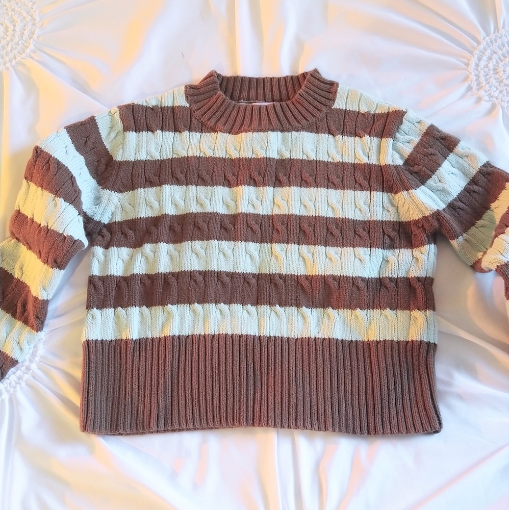 Lipstick Sweater Crop Top Striped
